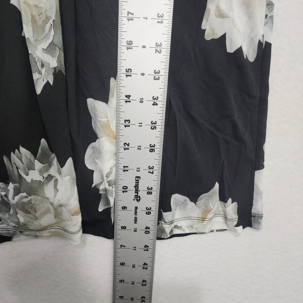 Max Mara Maxi Dress Womens 40 Black White Floral Rayon Wrap Neck Sleeveless - Picture 4 of 9